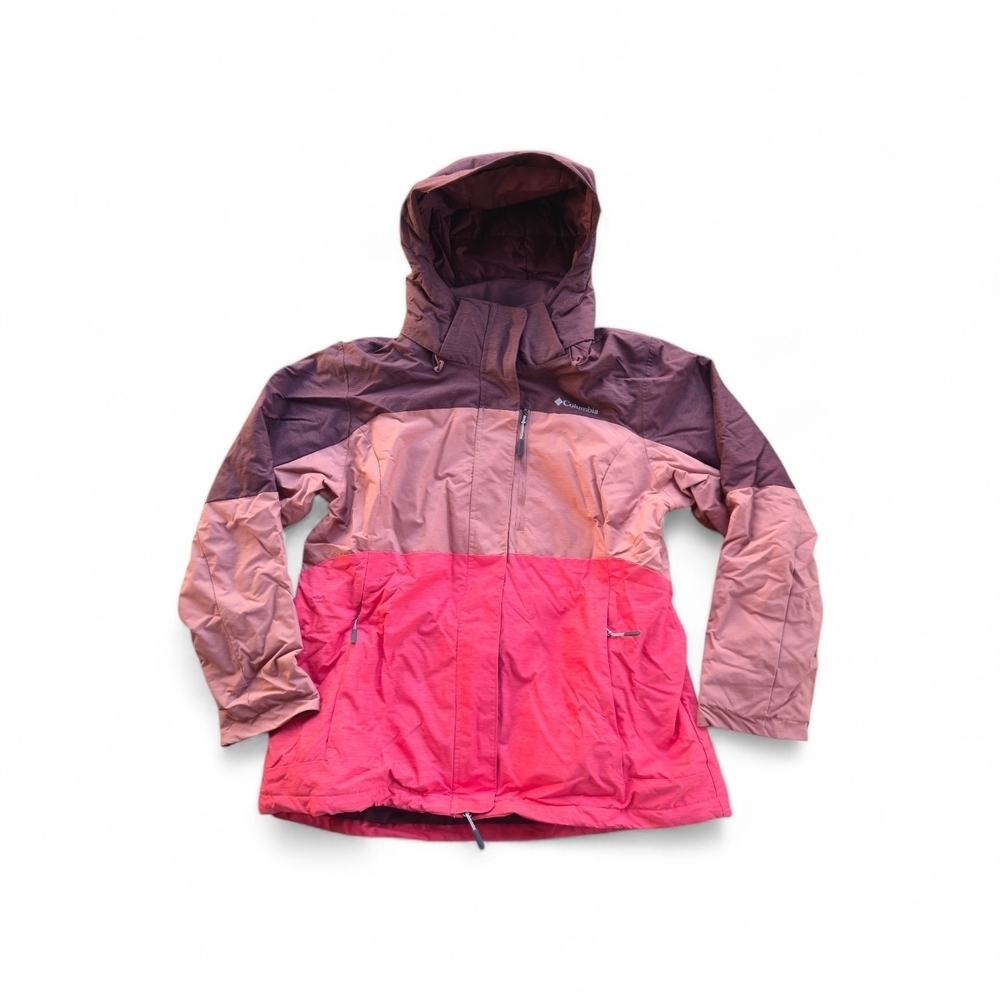 Columbia Atlas Mountains Ski Jacket Maroon Colorblock Outdoor Jacket Size XL